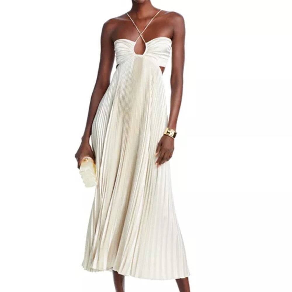 L'IDEE Jardin Cutout Halter dress NWT $400